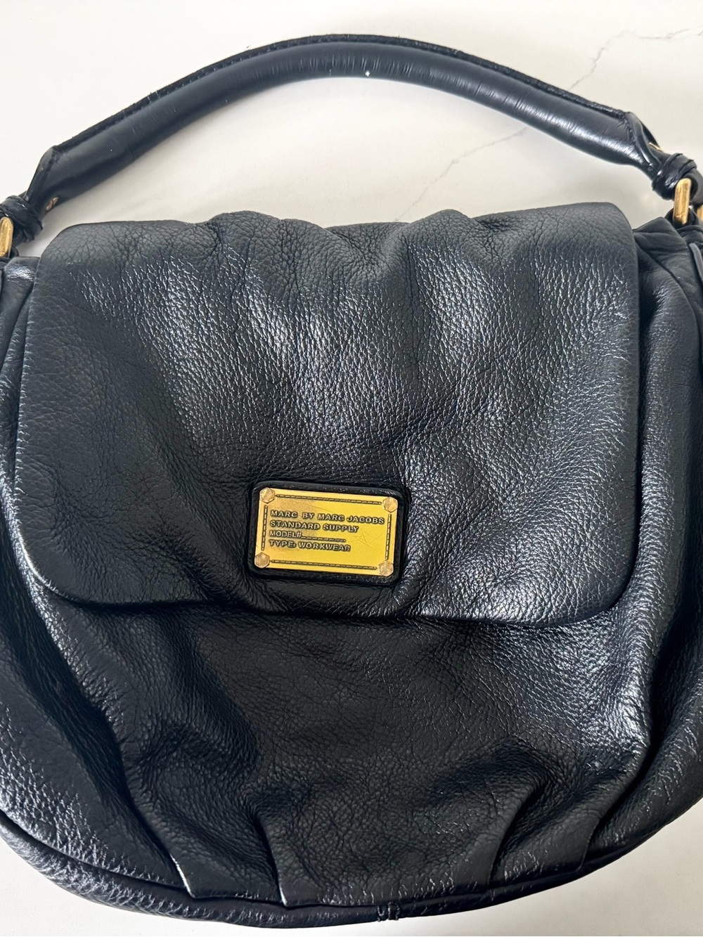 Marc by Marc Jacobs Black Leather Standard Supply Workwear Flap Bag
